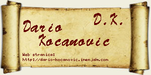 Dario Kocanović vizit kartica